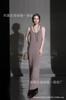 Vestido de tirantes con borde enrollado y escote en U de lana merino, estilo minimalista francés, vestido largo sin mangas para mujer, Otoño e Invierno