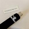 Céu inteiro fileira de estrelas anel de metal com diamantes design de luxo leve para mulheres senso de personalidade moda temperamento tendência anel versátil anel