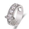 Amazon desea joyería más vendida al por mayor moda europea y americana anillo de circón creativo anillo de disco chapado en oro para mujer