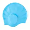 Gorro de Natación Protector de Oídos, Circunferencia de Cabeza Grande, Tamaño Grande, Estilo Juvenil, Talla Única para Todos, No Aprieta la Cabeza, No Deja Entrar Agua, Color Sólido, Gorro de Natación Profesional de Silicona