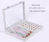Caja de Joyería de Vellón de Hielo Plato de Exhibición de Joyería de Alta Gama Caja de Almacenamiento para Anillos Collares Aretes Pulseras Aretes con Tapa