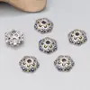 Plata de Ley S925 Gota de Pegamento Gota de Aceite Artesanía Torthen Accesorios Flor Pequeña Vintage Torthen de Plata DIY Accesorios Espaciadores de Cuentas Hechos a Mano