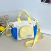 Bolso tote moderno de gran capacidad, nueva colección 2026, bolso de hombro lindo y dulce con bloques de color, bolso cruzado casual tipo almohada