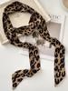 Bufanda pequeña con estampado de leopardo, popular en Internet, para mujer, de alta calidad, para bolso, con asa, cinta para muñeca pequeña que combina con todo.