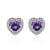 Pendientes de Corazón Micro-Pavimentados con Diamante Sintético Super Brillantes Zirconia AAA en Forma de Corazón para Mujer