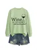 El vino es LA RESPUESTA QUÉ comercio exterior transfronterizo Amazon al por mayor sudadera versátil holgada para mujer
