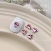 Arte de uñas amor diamante súper flash corazón torcido accesorios de diamantes para uñas 2024 nuevo mini joyería de corazón de cristal de fondo puntiagudo