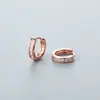 Pendientes de fila de diamantes clásicos de moda europea y americana transfronterizos para mujer, personalidad, versátiles, de aro, de cobre con diamante, pendientes exquisitos de nicho