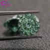 Piedra suelta redonda de moissanita verde 0.4-10CT joyería piedra principal taladro roto venta al por mayor corte especial taladro suelto