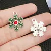 Serie Navideña de Copos de Nieve Caliente Mezclada Transfronteriza 20 Colgantes de Aleación para Pulsera Creativa DIY Llavero Accesorios