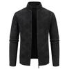 Suéter Cardigan Masculino Outono e Inverno da Amazon para Compra Internacional com Gola Alta, Forrado com Fleece e Espessado, Jaqueta de Tricô Chenille para Homens de Meia-Idade