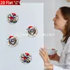 Imán de refrigerador de mapache con gorro de Navidad transfronterizo, imán plano visual creativo de pared que se rompe, decoración de mensaje festivo para cocina
