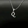 Explotaciones transfronterizas joyería collar de letra de la suerte para mujer acero inoxidable liso 26 letras cadena de clavícula cadena para el cuello