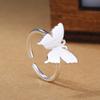 Anel de Flor Borboleta Floco de Neve Folha Estilo Japonês-Coreano Moda Feminina Elegante Sensação de Alto Padrão Ins Tendência Anel de Dedo Aberto para Cabelo