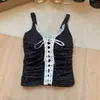 Top de Amarrar com Renda e Bolinhas Doce e Puro para Mulheres no Verão com Bojos para Afinar e Emagrecer a Silhueta, e Pode Ser Usado como um Top de Alcinha de Menina Hot