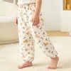 Novas Calças Lanternas Repelentes de Mosquitos de Primavera e Verão para Crianças, Meninos e Meninas, Calças Finas com Ar Condicionado para Dormir, Calças Longas Fofas de Corte Amplo, Venda por Atacado Disponível