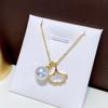 Collar Colgante de Perla de Agua Dulce Natural para el Día de la Madre con Chapado en Oro de 18K y Madreperla Mismo Estilo que Xiaohongshu Directo del Fabricante
