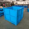 Caixas de Virada em Metal com Painéis Espessados, Forte Capacidade de Carga, Dobráveis e Empilháveis, Dimensões Personalizáveis, Fornecimento Direto da Fábrica, Caixas Industriais de Ferro para Exportação
