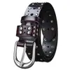 En Stock Nuevo Diseño Hueco Vintage Cinturón de Cuero Genuino para Mujer Versátil Hebilla Única Cinturón Ancho