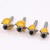 Conjunto de 4 Peças Haste de 1/4 Cortador de Canto Arredondado Amarelo Cabeça de Corte para Máquina de Acabamento de Bordas de Canto Arredondado