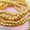 Cuentas Redondas Oro Arena Cuentas de Transferencia Oro Retro Cuentas Redondas Cuentas Escarchadas Pulsera Tobillera Hecha a Mano Accesorios DIY Cuentas Espaciadoras Sueltas