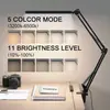 Luminária de Piano Longa Dobrável para Proteção dos Olhos para Quarto, Estudo, Leitura, Luminária de Luz Suave, Fixação em Mesa, Bancada com Braço Longo