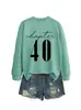 Capítulo 40 Amazon eBay Loja Independente Casual Confortável Feminino Outono Inverno Gola Redonda Manga Longa Moletom Camisa Base