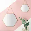 Diseño Geométrico Minimalista de Lujo Ligero Nórdico Espejo Hexagonal de Latón Dorado Espejo de Baño Espejo de Entrada Espejo de Maquillaje