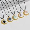 Europa y Estados Unidos joyería transfronteriza Amazon bola caliente piedra de cristal natural collar cobre luna colgante de nicho femenino