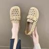 Sandalias con Suela Suave Ahuecadas Zapatos de Verano de Una Capa para Madres con Agujeros Zapatos Planos Transpirables Antideslizantes Mocasines para Mujeres Embarazadas