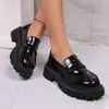 Zapatos de Cuero Estilo Británico para Mujer 2025 Otoño Nuevos Mocasines de Suela Gruesa Zapatos Casuales de Universidad de Moda para Mujer