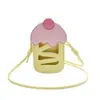 Bolsa de Celular Moda Coreana Design Criativo Recortado Bolsa Quadrada Pequena Feminina Doce e Fofa Bolsa Transversal de Bolo de Cereja para Mulheres