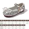 Zapatos Infantiles de Elsa Zapatos de Princesa para Niñas Primavera 2026 Zapatos de Piel para Niñas Pequeñas con Vestido Suela Suave Zapatos de Cristal para Niños Planos