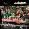 Luz de Noche de Cubo de Rubik Giratorio de Papá Noel Paquete de Materiales DIY Hecho a Mano Regalo de Micro Escena Navideña para Niñas y Parejas