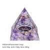 Pirâmide de Bola de Cristal Natural 5/6/8cm Ornamento de Mesa Chakra Cascalho Colorido Pirâmide de Resina Epóxi