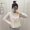 Estilo Japonês 2024 Primavera Novo Estilo Cardigã Tricotado Pequeno Fragrante Suéter Jaqueta Curta Jaqueta para Mulheres 466366