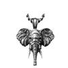 Pingente de elefante animal deus moda masculina americana ins High Street colar de suéter hip hop masculino nicho design simples