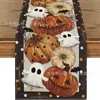 Serie de Halloween Transfronteriza Camino de Mesa Decoración de Mesa para Fiesta Navideña Mantel Largo Estampado de Fantasma Calabaza Mantel