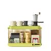 Estante de almacenamiento de escritorio de doble capa para dormitorio de estudiantes, oficina, almacenamiento de cosméticos, cocina, bolsitas de té, tazas, hogar