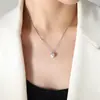 Guofeng ins Moda Tendencia Viajero Diseño de Nicho Doble Felicidad Fortuna Colgante Collar Doble Cara Acero de Titanio Chapado en Oro de 18K Joyería