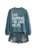 La vida sucede el lago Amazon eBay sitio independiente sudadera casual simple de otoño e invierno para mujer