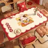 Alfombrilla para Mesa de Café de Hombre Estrella de Dibujos Animados Mantel Festivo Rojo de Año Nuevo Impermeable a Prueba de Aceite Lavable Protector de Mesa para Sala de Estar