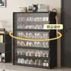 Zapatero para uso doméstico, multicapa, transparente y visualmente atractivo, adecuado para uso en interiores, dormitorios y recibidores; un zapatero simple y a prueba de polvo con cajas para zapatos