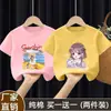 Camiseta de Verano para Niñas 2025 Nuevo Estilo Estilo Infantil Estilo Coreano Camiseta de Verano de Manga Corta para Niñas Algodón Puro t Top Holgado