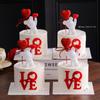 Decoración de Pastel para el Día de San Valentín 2025 Rojo Internet Brilla con Amor Adornos de Oso 214 Confesión de Pareja Amor Plug-in