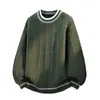 Suéter Pulôver Gola Redonda Outono/Inverno 2026, Suéter Jovem em Tricô Trançado, Jaqueta Color Block, Camiseta Básica Estilo Old Money Masculino