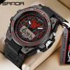 Sanda Moda Creativo Araña Multifuncional Reloj para Hombre Doble Pantalla Esfera Grande Deportivo Resistente al Agua Luminoso Estudiante Reloj Electrónico