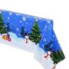 Mantel navideño desechable con diseño de Papá Noel, campana navideña, muñeco de nieve y árbol de Navidad para fiestas.