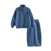 Ropa para niños para niños, conjunto de sudadera casual de medio cuello, talla grande, conjunto deportivo de dos piezas holgado para primavera y otoño 2026, moderno transfronterizo