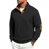 Ropa de Hombre para Primavera y Otoño Transfronteriza, Talla Europea, Jacquard de Textura Pesada, Cuello Alto, Manga Larga, Sudadera Bordada Casual con Media Botonadura, Modelo Más Vendido